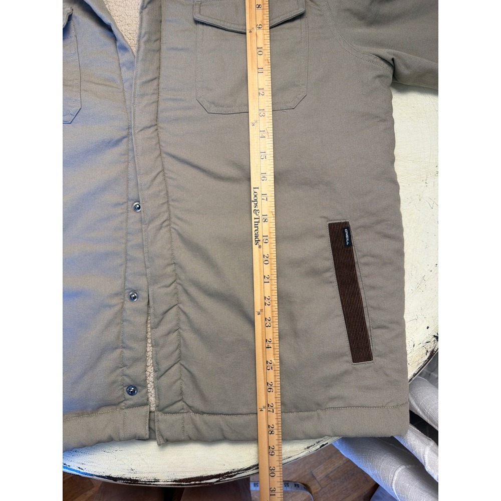 O'Neill Canvas Jacket Mens XL Tan Sherpa Lined Corduroy Collar Workwear Barn - Picture 7 of 7